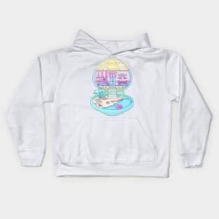 Retro Pocket Beach Diner House Kids Hoodie